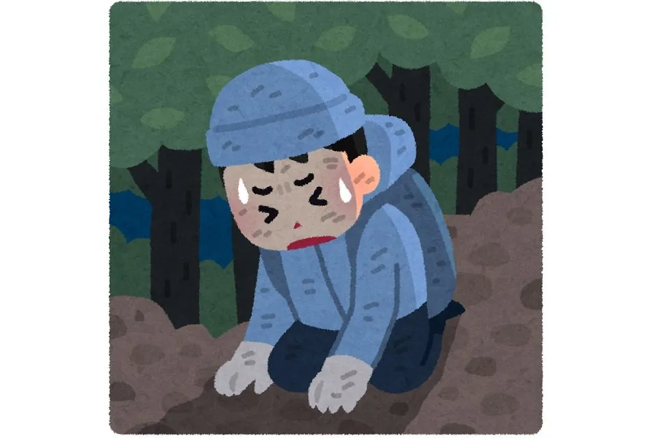 遭難する男性