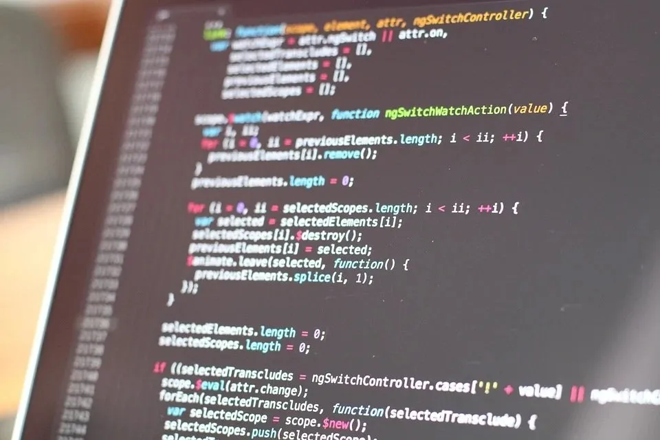 モニタに表示されるプログラムのソースコード