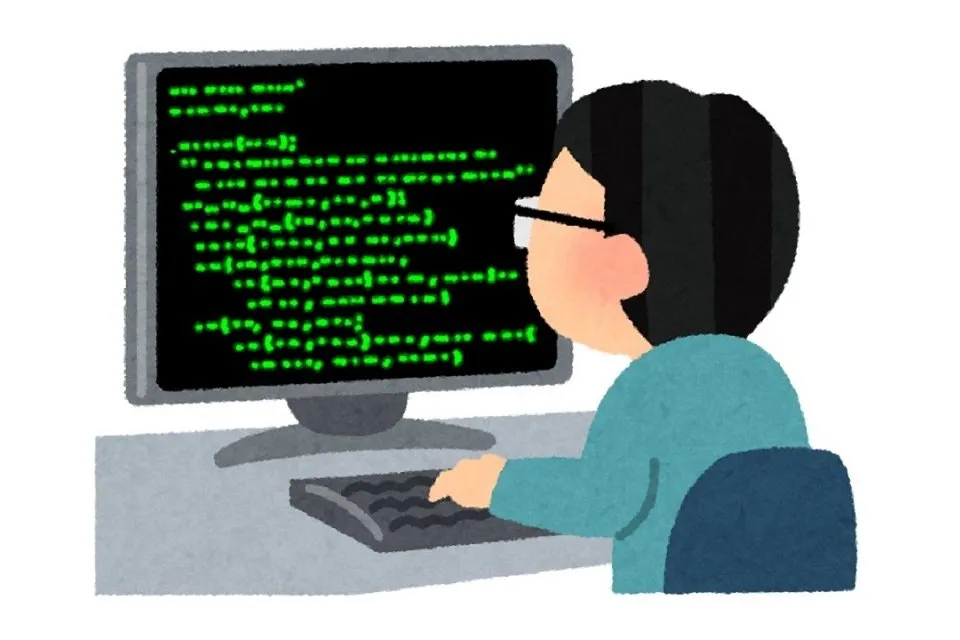 パソコンに向かうマニア