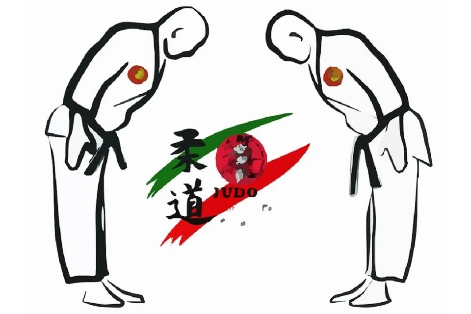 試合前に礼をする柔道家