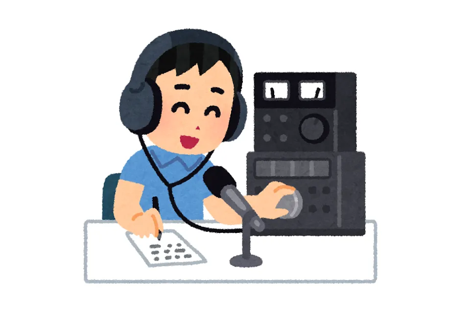 無線通信する女性