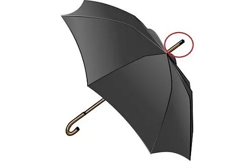 傘の先端にある石突