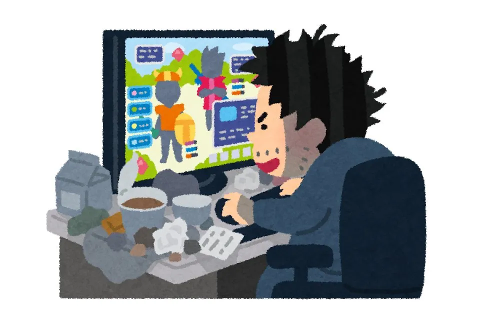 ソシャゲするゲーム中毒者